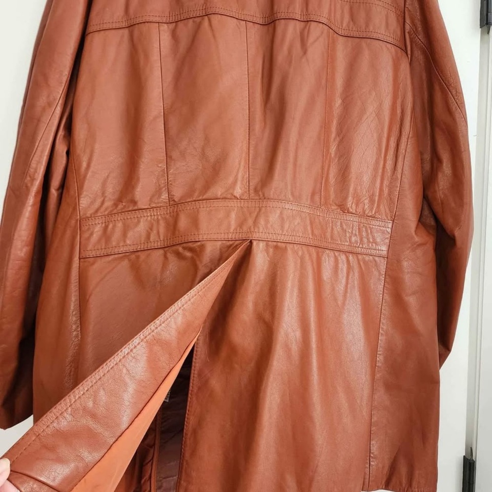 Mens’s Tan Cow hide Leather Jacket - Picture 6 of 6